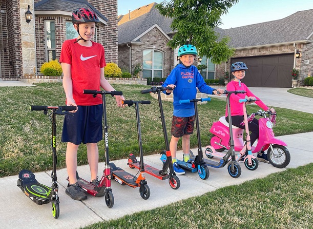 kids feeling happy with their scooters