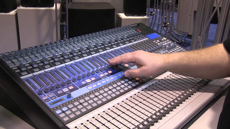 guy working on presonus livestudio