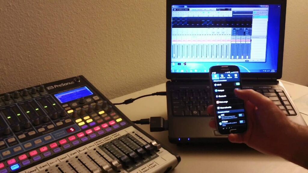 presonus livestudio connected to a laptop