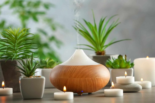 essential oil diffuser in bedroom 