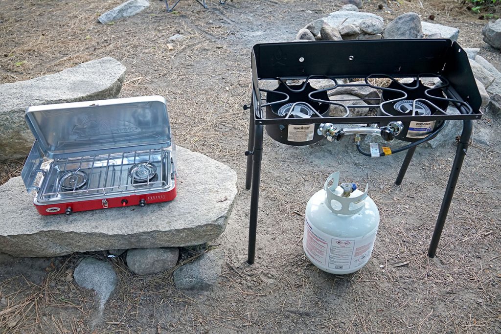 The two types of fuel people often use when camping are propane gas fuel and liquid fuel. You can easily find gas fuel in an outdoor or big-box retail store, or at gas stations. One 0.5l bottle should be enough for a whole trip, but it’s always a good idea to bring back-up. Apart from the fuel, you will also need an adapter and a hose that connect to the stove. Even though gas is among the best options for camping, it’s not ideal for colder weather conditions. If you’re planning on camping during the winter, it’s best to go for liquid fuel. The stoves powered by liquid fuel perform much better at lower temperatures that the gas-powered stoves.