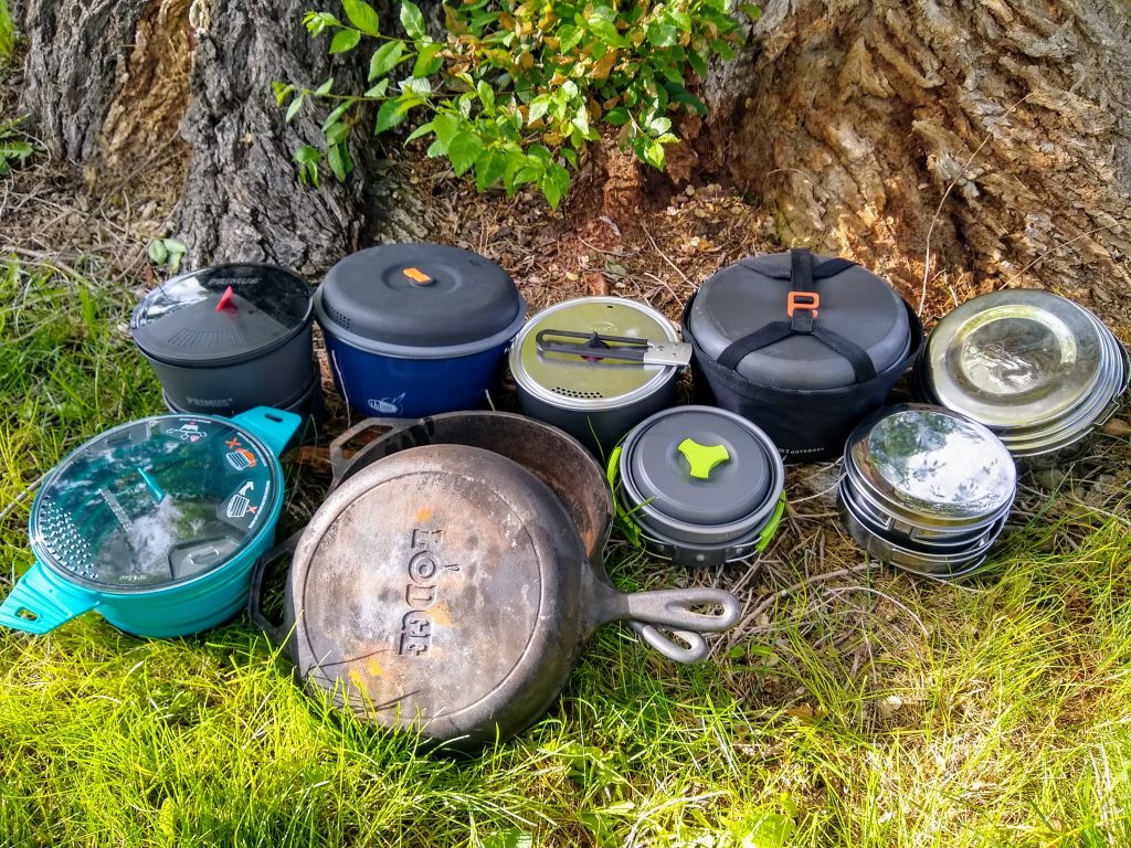 When it comes to choosing cookware for your portable outdoor kitchen, many people wonder if they can simply use their normal pans instead of purchasing a special set for camping. Although you can use any type of pan on your camping stove, it’s best to use a cast iron, aluminium or stainless-steel pan. Using any ordinary pan you have at home puts you at the risk of damaging it, whereas these camping pans are sturdy, durable and better suited for cooking outdoors. Choosing the right pans is especially important if you plan to cook on an open flame, which can significantly damage your cookware. To help you choose the cookware that is best suited for you, follow these tips: