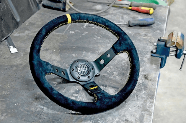 dish for a steering wheel