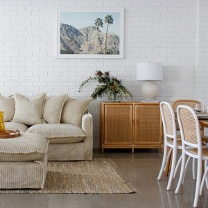 The Cloud 2 Seater Sofa with Almond Corduroy Slipcover